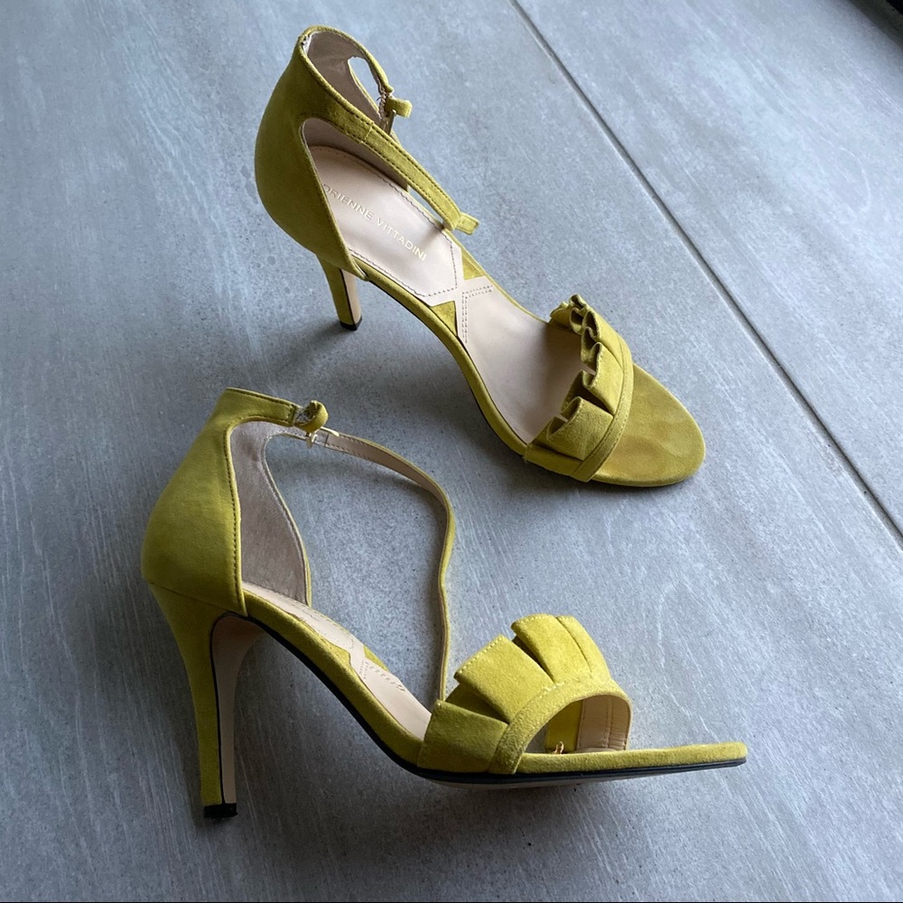 Suede yellow green sandals